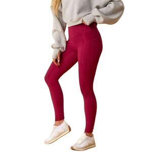 Blogilates Crisscross Leggings - Size Large - Burgundy